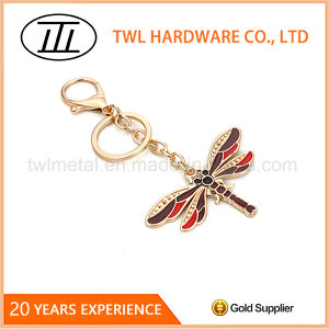 Light Wine Red Color and Bright Red Metal Dragonfly Hardware Bags Pendant Decoration